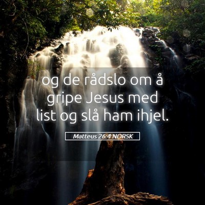 Picture 05 - Matteus 26:4 NORSK - og de rådslo om å gripe Jesus med list og slå - Bible Verse Picture