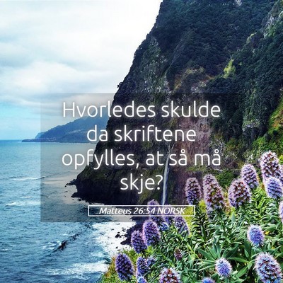 Picture 05 - Matteus 26:54 NORSK - Hvorledes skulde da skriftene opfylles, at så - Bible Verse Picture