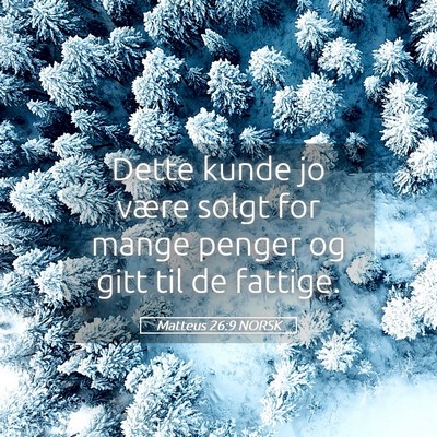 Picture 05 - Matteus 26:9 NORSK - Dette kunde jo være solgt for mange penger og - Bible Verse Picture