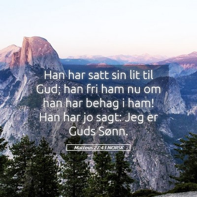 Picture 05 - Matteus 27:43 NORSK - Han har satt sin lit til Gud; han fri ham nu om - Bible Verse Picture