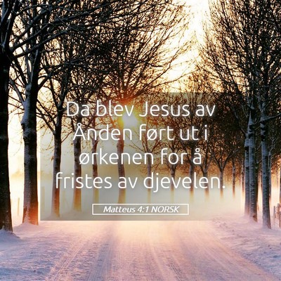 Picture 05 - Matteus 4:1 NORSK - Da blev Jesus av Ånden ført ut i ørkenen for - Bible Verse Picture