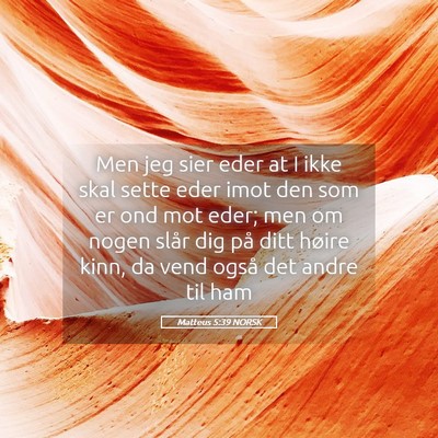Picture 05 - Matteus 5:39 NORSK - Men jeg sier eder at I ikke skal sette eder imot - Bible Verse Picture