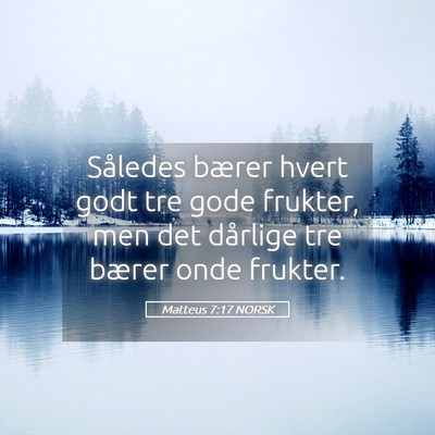 Picture 05 - Matteus 7:17 NORSK - Således bærer hvert godt tre gode frukter, men - Bible Verse Picture