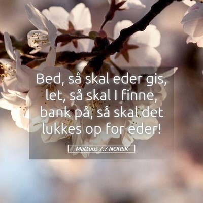 Picture 05 - Matteus 7:7 NORSK - Bed, så skal eder gis, let, så skal I finne, - Bible Verse Picture