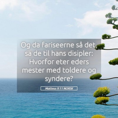 Picture 05 - Matteus 9:11 NORSK - Og da fariseerne så det, sa de til hans - Bible Verse Picture