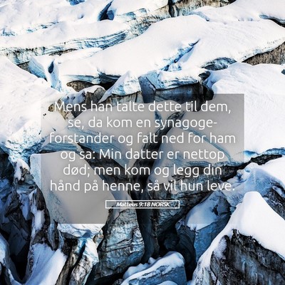 Picture 05 - Matteus 9:18 NORSK - Mens han talte dette til dem, se, da kom en - Bible Verse Picture