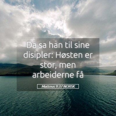 Picture 05 - Matteus 9:37 NORSK - Da sa han til sine disipler: Høsten er stor, men - Bible Verse Picture