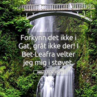 Picture 05 - Mika 1:10 NORSK - Forkynn det ikke i Gat, gråt ikke der! I - Bible Verse Picture