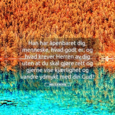 Picture 05 - Mika 6:8 NORSK - Han har åpenbaret dig, menneske, hvad godt er; - Bible Verse Picture
