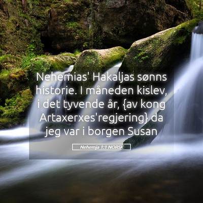 Picture 05 - Nehemja 1:1 NORSK - Nehemias' Hakaljas sønns historie. I måneden - Bible Verse Picture
