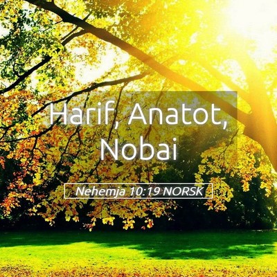 Picture 05 - Nehemja 10:19 NORSK - Harif, Anatot, - Bible Verse Picture