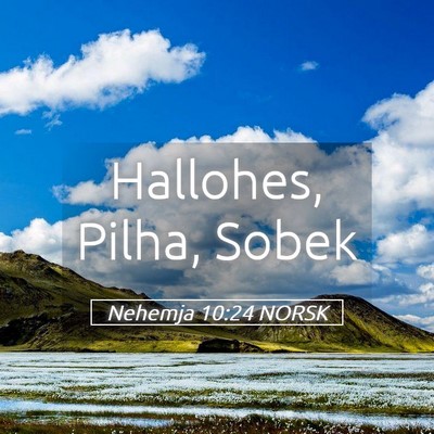 Picture 05 - Nehemja 10:24 NORSK - Hallohes, Pilha, - Bible Verse Picture
