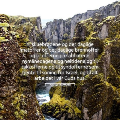 Picture 05 - Nehemja 10:33 NORSK - til skuebrødene og det daglige matoffer og det - Bible Verse Picture