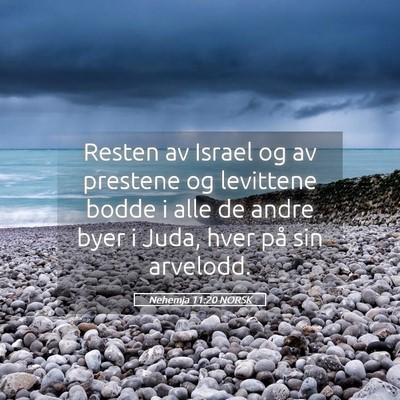 Picture 05 - Nehemja 11:20 NORSK - Resten av Israel og av prestene og levittene - Bible Verse Picture
