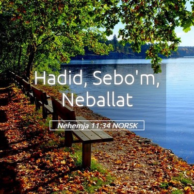 Picture 05 - Nehemja 11:34 NORSK - Hadid, Sebo'm, - Bible Verse Picture