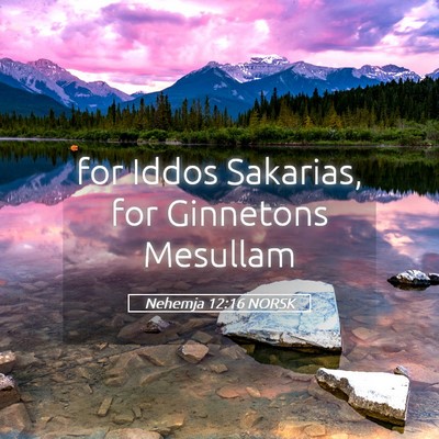 Picture 05 - Nehemja 12:16 NORSK - for Iddos Sakarias, for Ginnetons - Bible Verse Picture