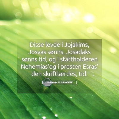 Picture 05 - Nehemja 12:26 NORSK - Disse levde i Jojakims, Josvas sønns, Josadaks - Bible Verse Picture