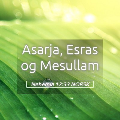 Picture 05 - Nehemja 12:33 NORSK - Asarja, Esras og - Bible Verse Picture