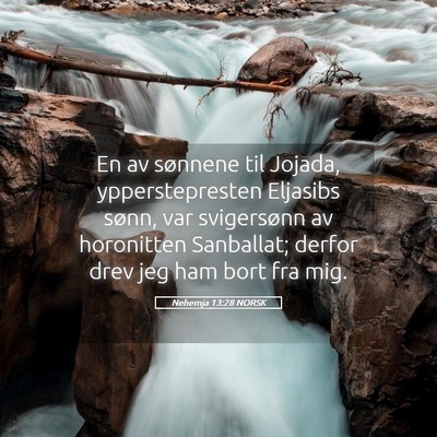 Picture 05 - Nehemja 13:28 NORSK - En av sønnene til Jojada, ypperstepresten - Bible Verse Picture