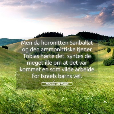 Picture 05 - Nehemja 2:10 NORSK - Men da horonitten Sanballat og den ammonittiske - Bible Verse Picture