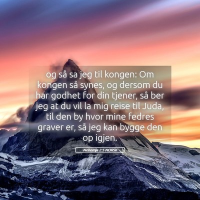 Picture 05 - Nehemja 2:5 NORSK - og så sa jeg til kongen: Om kongen så synes, og - Bible Verse Picture