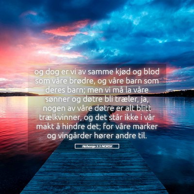Picture 05 - Nehemja 5:5 NORSK - og dog er vi av samme kjød og blod som våre - Bible Verse Picture
