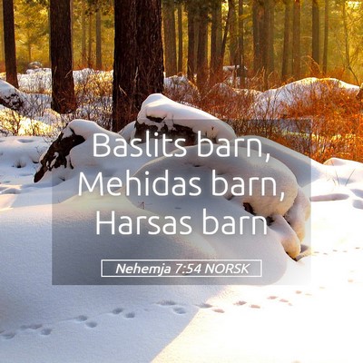 Picture 05 - Nehemja 7:54 NORSK - Baslits barn, Mehidas barn, Harsas - Bible Verse Picture