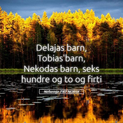 Picture 05 - Nehemja 7:62 NORSK - Delajas barn, Tobias'barn, Nekodas barn, seks - Bible Verse Picture