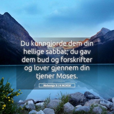 Picture 05 - Nehemja 9:14 NORSK - Du kunngjorde dem din hellige sabbat; du gav dem - Bible Verse Picture