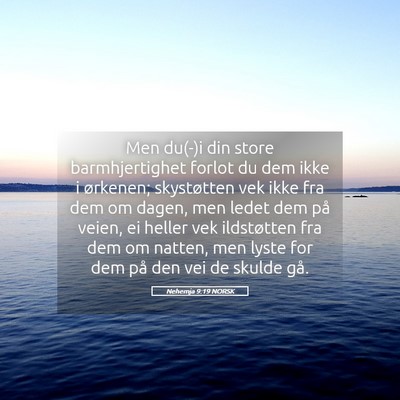 Picture 05 - Nehemja 9:19 NORSK - Men du(-)i din store barmhjertighet forlot du dem - Bible Verse Picture