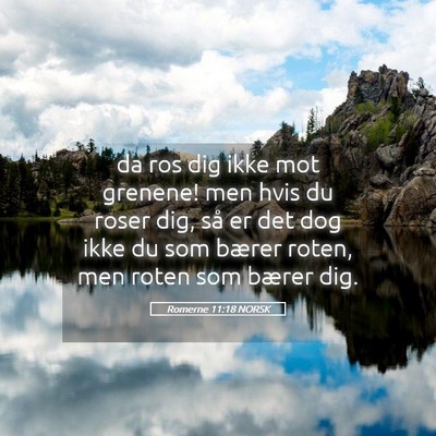 Picture 05 - Romerne 11:18 NORSK - da ros dig ikke mot grenene! men hvis du roser - Bible Verse Picture