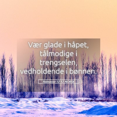 Picture 05 - Romerne 12:12 NORSK - Vær glade i håpet, tålmodige i trengselen, - Bible Verse Picture