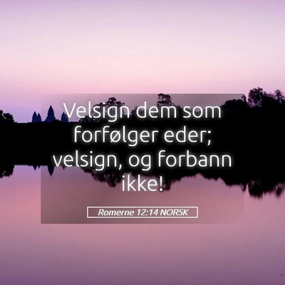 Picture 05 - Romerne 12:14 NORSK - Velsign dem som forfølger eder; velsign, og - Bible Verse Picture