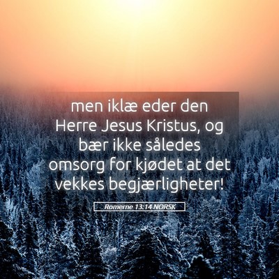 Picture 05 - Romerne 13:14 NORSK - men iklæ eder den Herre Jesus Kristus, og bær - Bible Verse Picture