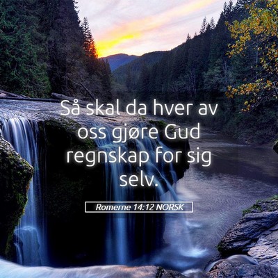 Picture 05 - Romerne 14:12 NORSK - Så skal da hver av oss gjøre Gud regnskap for - Bible Verse Picture