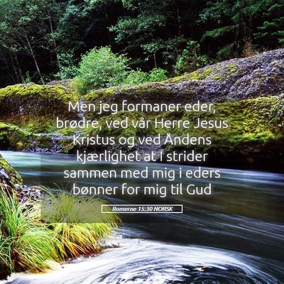 Picture 05 - Romerne 15:30 NORSK - Men jeg formaner eder, brødre, ved vår Herre - Bible Verse Picture