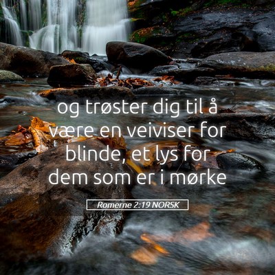 Picture 05 - Romerne 2:19 NORSK - og trøster dig til å være en veiviser for - Bible Verse Picture