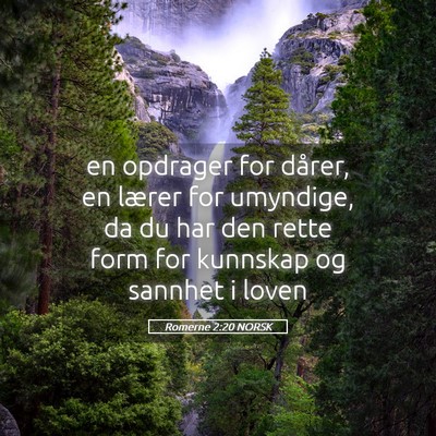 Picture 05 - Romerne 2:20 NORSK - en opdrager for dårer, en lærer for umyndige, - Bible Verse Picture