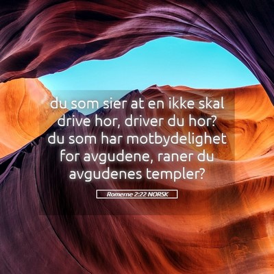 Picture 05 - Romerne 2:22 NORSK - du som sier at en ikke skal drive hor, driver du - Bible Verse Picture