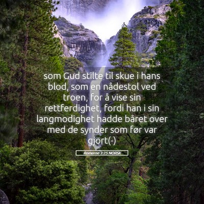 Picture 05 - Romerne 3:25 NORSK - som Gud stilte til skue i hans blod, som en - Bible Verse Picture