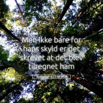Picture 05 - Romerne 4:23 NORSK - Men ikke bare for hans skyld er det skrevet at - Bible Verse Picture