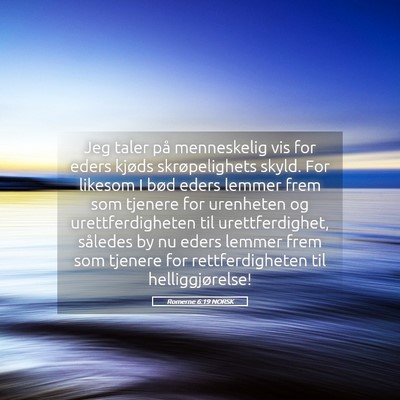 Picture 05 - Romerne 6:19 NORSK - Jeg taler på menneskelig vis for eders kjøds - Bible Verse Picture