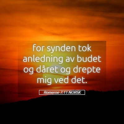 Picture 05 - Romerne 7:11 NORSK - for synden tok anledning av budet og dåret og - Bible Verse Picture