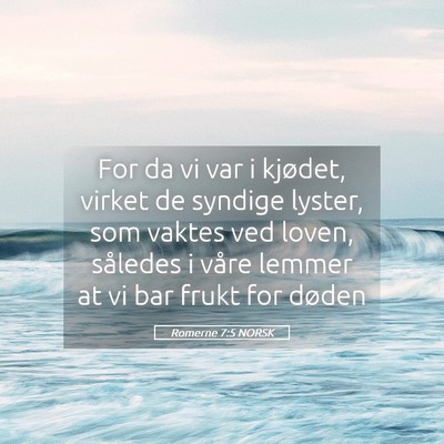 Picture 05 - Romerne 7:5 NORSK - For da vi var i kjødet, virket de syndige - Bible Verse Picture