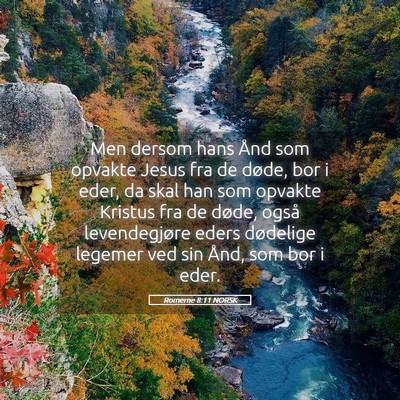 Picture 05 - Romerne 8:11 NORSK - Men dersom hans Ånd som opvakte Jesus fra de - Bible Verse Picture