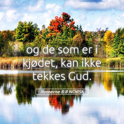 Picture 05 - Romerne 8:8 NORSK - og de som er i kjødet, kan ikke tekkes - Bible Verse Picture
