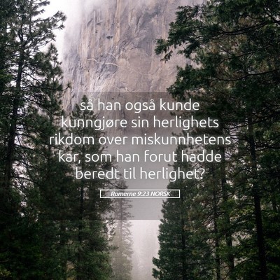 Picture 05 - Romerne 9:23 NORSK - så han også kunde kunngjøre sin herlighets - Bible Verse Picture