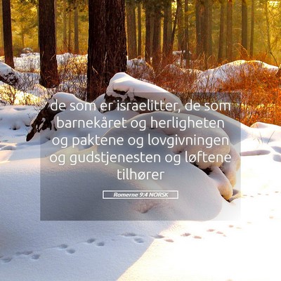 Picture 05 - Romerne 9:4 NORSK - de som er israelitter, de som barnekåret og - Bible Verse Picture