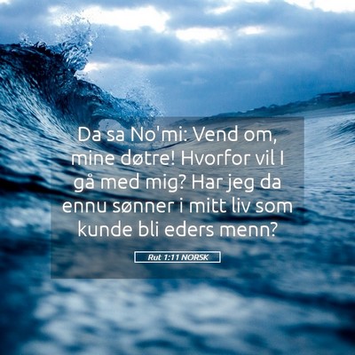 Picture 05 - Rut 1:11 NORSK - Da sa No'mi: Vend om, mine døtre! Hvorfor vil I - Bible Verse Picture