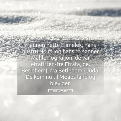 Picture 05 - Rut 1:2 NORSK - Mannen hette Elimelek, hans hustru No'mi og hans - Bible Verse Picture